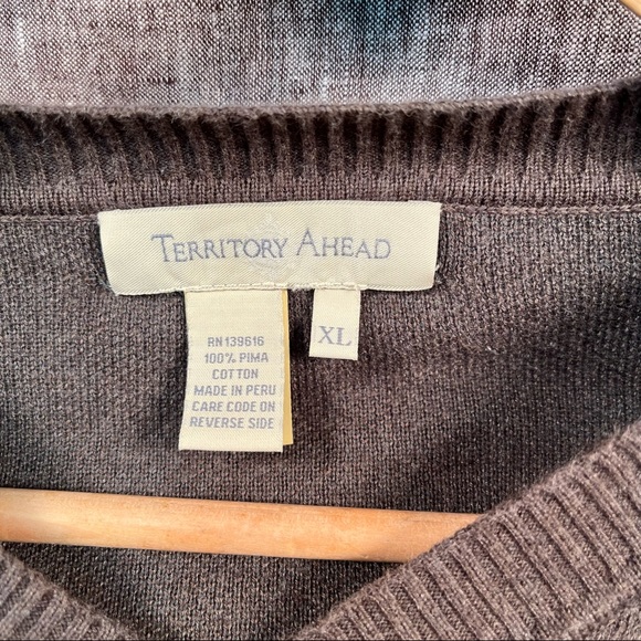 Territory Ahead ombré v-neck Pima cotton sweater XL - Picture 3 of 4